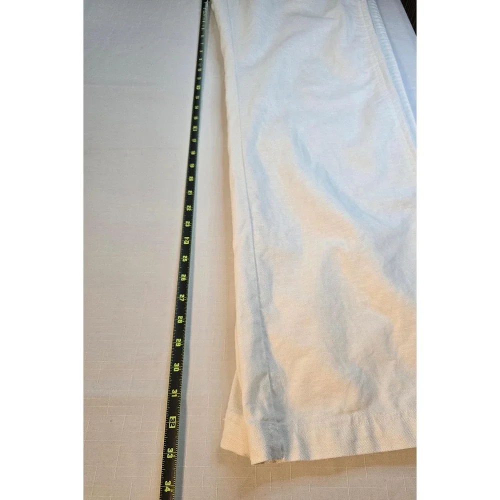 Selected Kato Pants Mens XL 34 White Linen Blend Drawstring Coastal Old Money